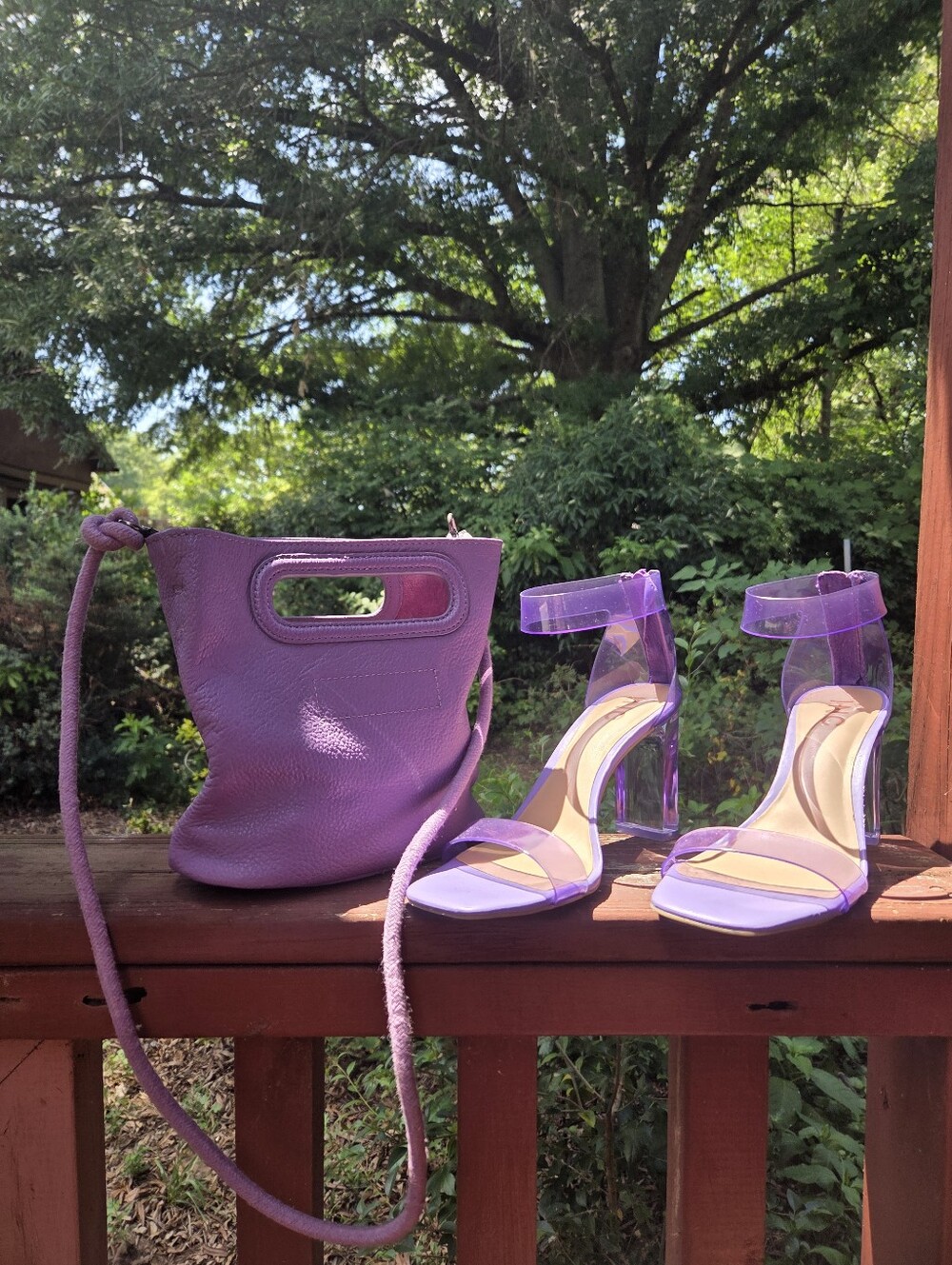 ✨️ LN Lilac Clear Strap Block Heel Sandals - Picture 6 of 6